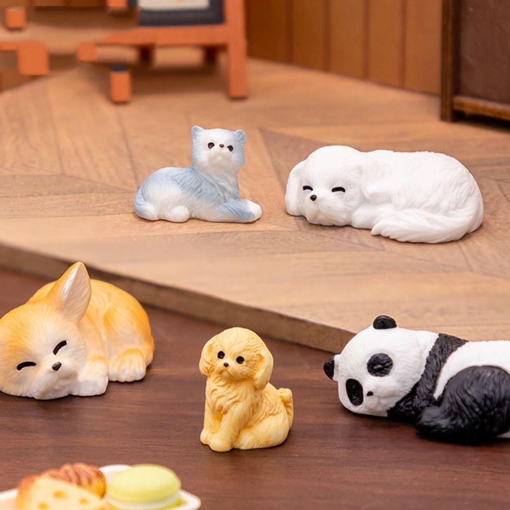 Resin Miniature Dog Figurines DIY Crafts Micro Landscaping New Cartoon Puppy Statue