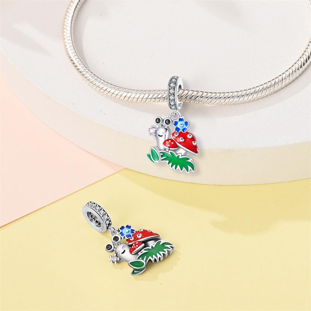 Copper Animal Charming Green Frog Snail Bee Bee Beads Suitable Original Bracelet Diy Gift Jewelry