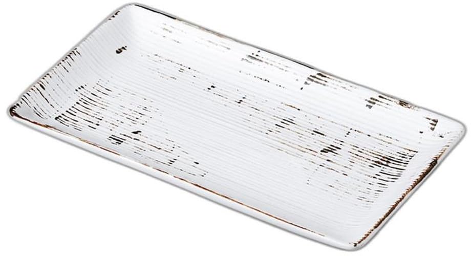 Rusty Pottery Plate X X Pottery Plate Setomonohonpo Powder-Brushed Thousand-Tiered [23.8 13.5 2.5cm]