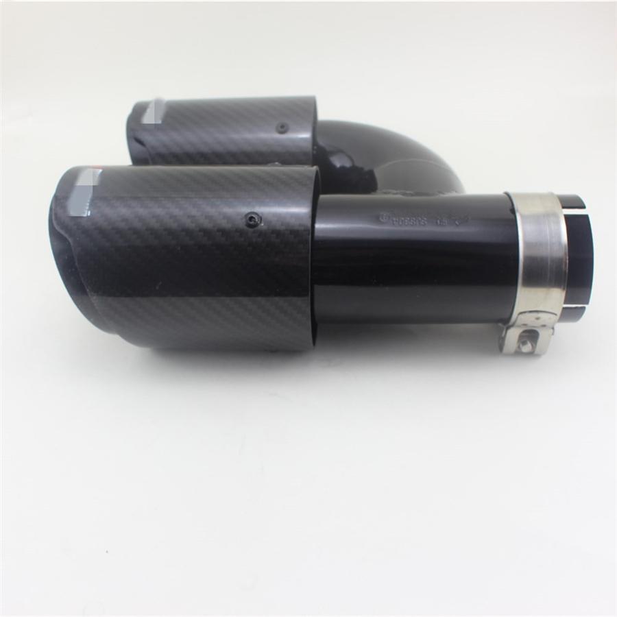 63mm In 89mm Out Real Carbon Dual Exhaust Tip Black