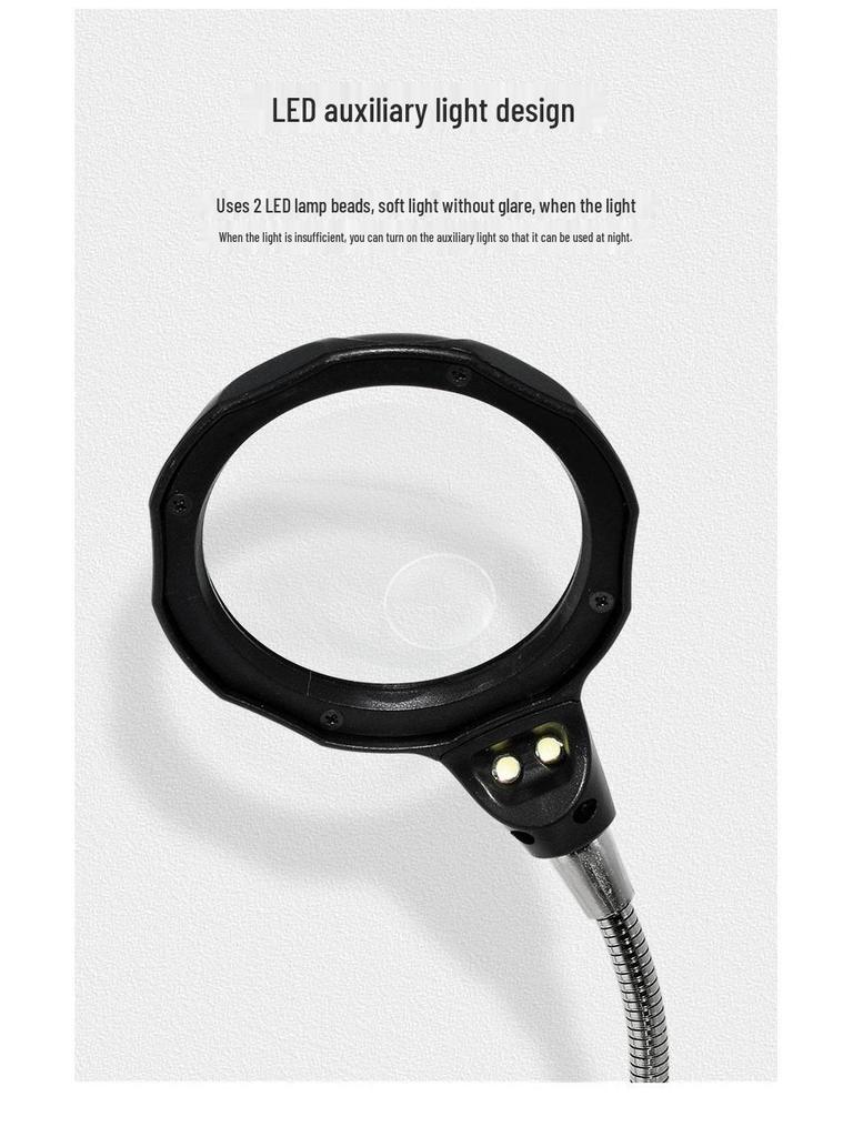 LED Magnifier Soldering Iron Stand with Clip for Circuit Board Repair