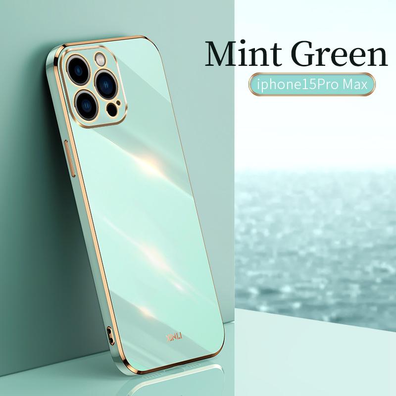 Luxury Square Silicone Plating Phone Case for iPhone 15 14 13 12 11 Pro Max XR X XS Max 7 8 15 Plus Shockproof Solid Color Soft Cover