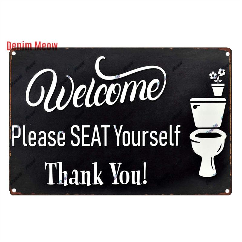 Funny Personalized Washroom, Metal Tin Signs, Vintage Toilet Sign, WC Lavatory Wall Art, Bathroom Decor, Restroom Plates, WY156