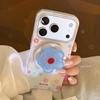 Ins-Style Blaue Blumen iPhone 17 Hülle mit Glitzer, Magnetischem Ständer und Kompatibilität für iPhone 16, 15, 13