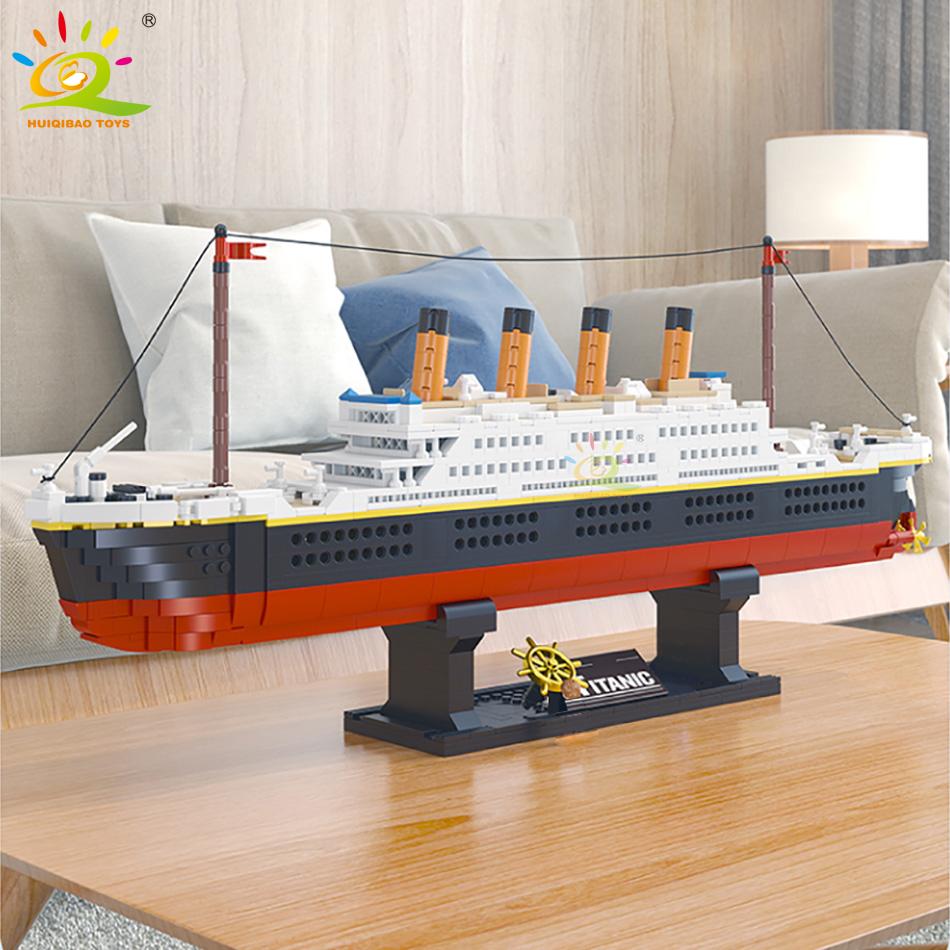 1288pcs Titanic Model Cruise Ship 3D Mini Building Blocks Boat Bricks Collection DIY Toys for Children Gift