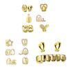 Fashionable Metal Fang Grillzs Hollow Teeth Jewelry Copper Texture Dental Accessory Suitable for Parties and Event