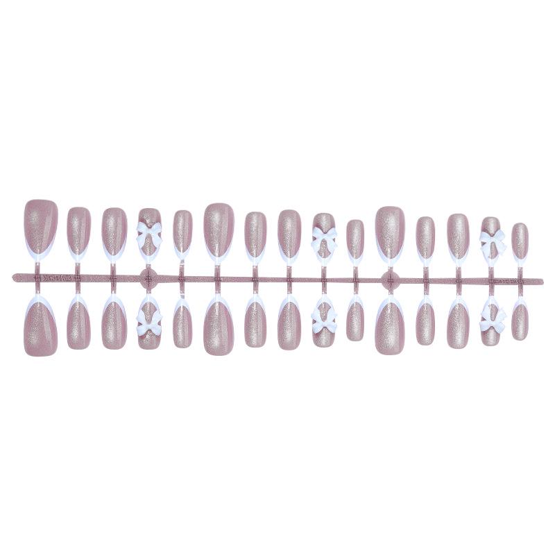 French Style Bowknot Nail Art Stickers - Gentle Whitening, Semi-Handmade, Detachable Girly Nails