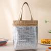 1pc Drawstring Canvas Insulated Lunch Bag Aluminium Foil Thermal Bento Box Tote Cooler Handbags For Office Outdoor Picnic