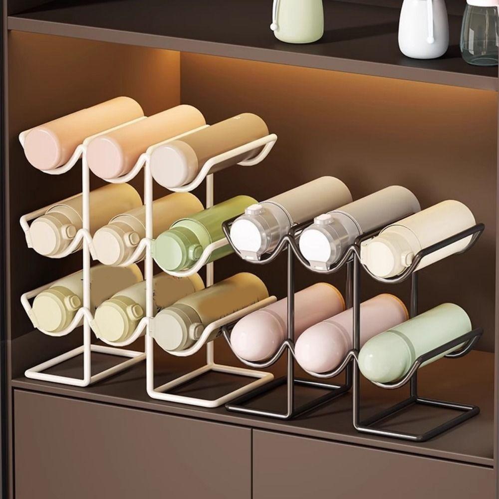 Multi-functional 2/3 Layers Metal Cup Holder Large Capacity Space Saving Wine Water Bottle Holder Iron Cup Storage Rack Home Use