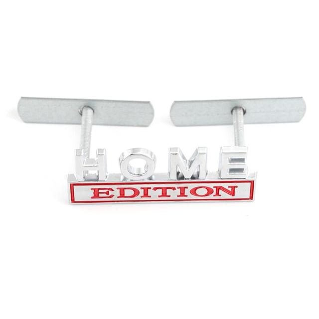 1Pc 3D Metal Home Edition Logo Car Front Grille Badge Side Fender Rear Trunk Emblem Sticker Decal