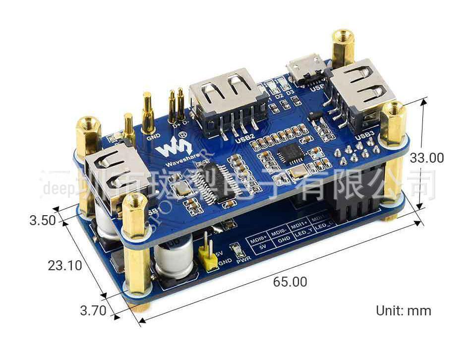 Raspberry Pi Zero POE USB Hub & Expansion Board with 3 USB Ports and Multi-Function Shell