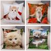 Cute Pet Animal Print Pillowcase Funny  Cat  Decoration Car Sofa Home Cushion Cover