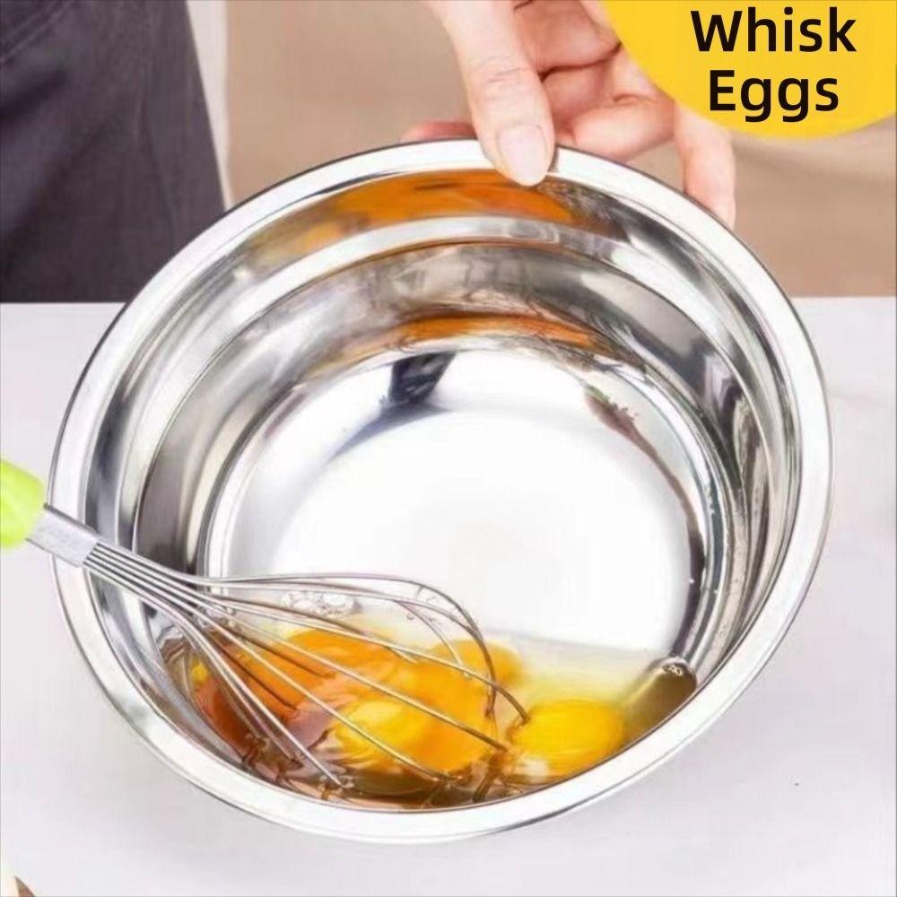 Baking Kneading Bowl Round Stainless Steel Bowls Thicken Multiple Sizes Soup Bowl Washing Fruit Bowl Prep Bowls Serving Bowls