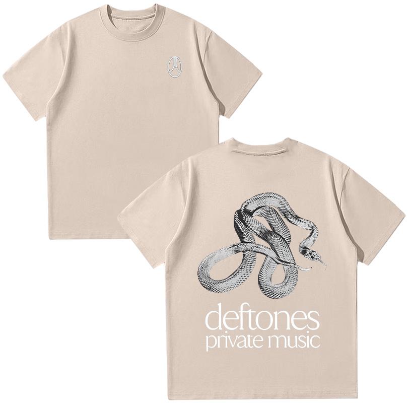 Deftones Private Music T Shirt Rock Music Band Tees Summer Metal Crewneck Breathable Short Sleeve Unisex Fashion T-Shirt Cotton
