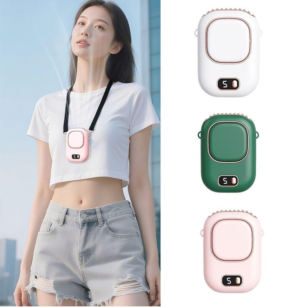 Turbo Ultra Quiet Waist Clip Fan LED Display Mini Electric Fan  Summer Cooling