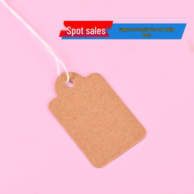 Color Adhesive Jewelry Hang Tags with String - Blank Paper Labels for Handwriting