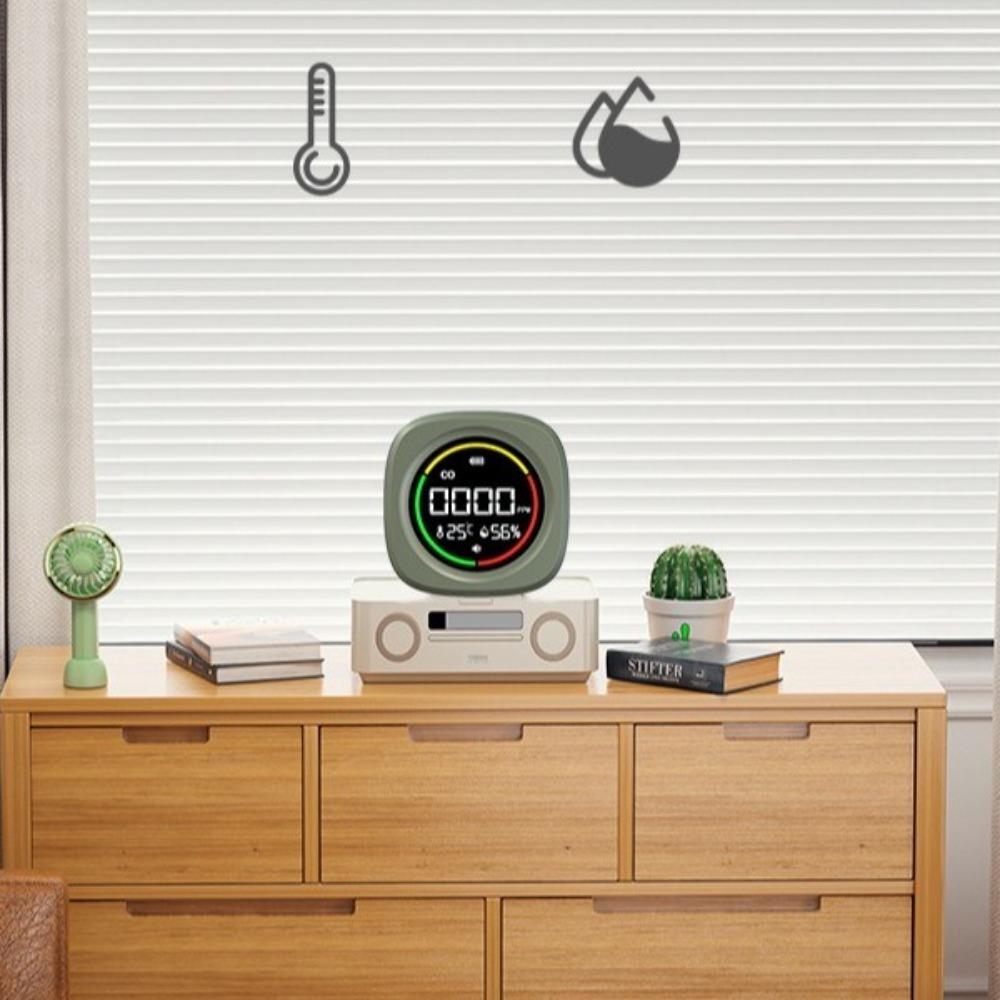 High Definition LCD Display Carbon Monoxide Detector 3 In 1 Temperature Humidity Detector  Travel