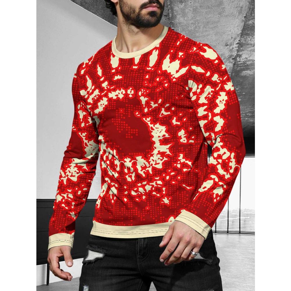 Men's Long Sleeved Casual Simple Style Fashionable Versatile Comfortable Casual Plus Size Men's T-shirt