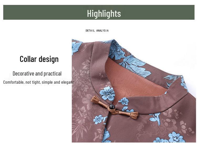 2025 Spring/Autumn High-End Light Luxury Women's Chinese Jacquard Tang Suit Long-Sleeve Shirt