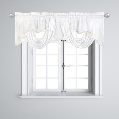 Tenda da finestra corta con arricciatura, manto plissettato, nappa, parasole, tipo asta, cucina, bagno