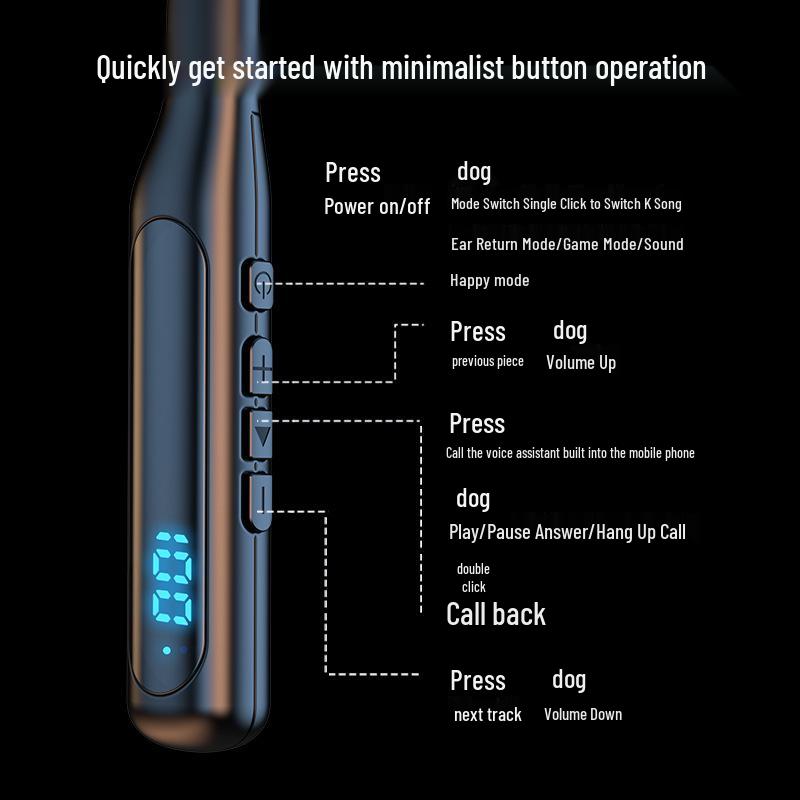 Cross-Border Sports Bluetooth Earphones: In-ear, Neck-Hanging, Heavy Bass, Long Battery Life