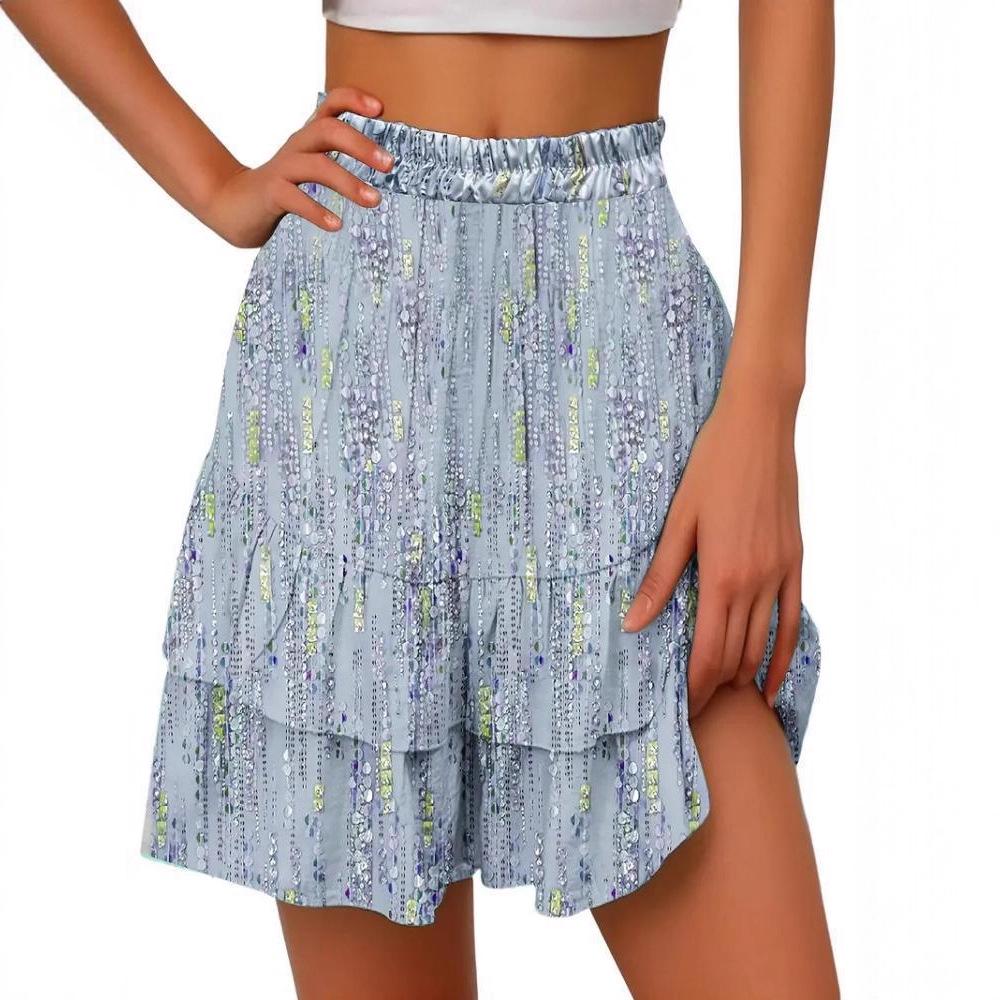 Falda Corta Elástica Estampada de Moda para Mujer Verano 2025