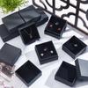 1set Texture Paper Jewelry Gift Boxes with Sponge Mat Inside Square Black 9.1x9.1x2.9cm Inner Diameter: 8.5x8.5cm Deep: 2.6cm 16pcs/set