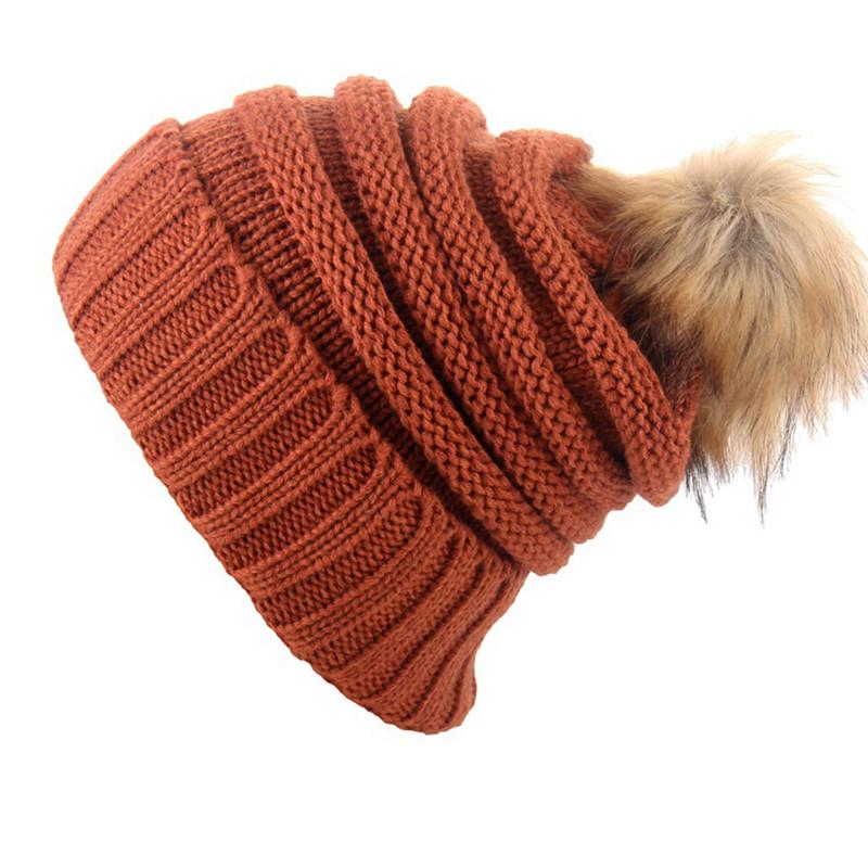 Stylish Winter Women's Knitted Beanie Hat With Versatile Pom Pom Design And Warm Material
