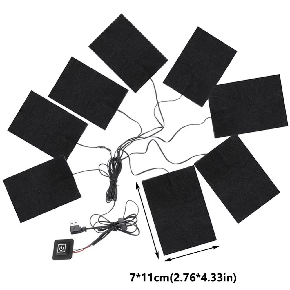 3 Levels Electric Cloth 1 To 8 Waterproof Heating Vest Pads Fold-proof USB Heating Outdoor Heating Pads