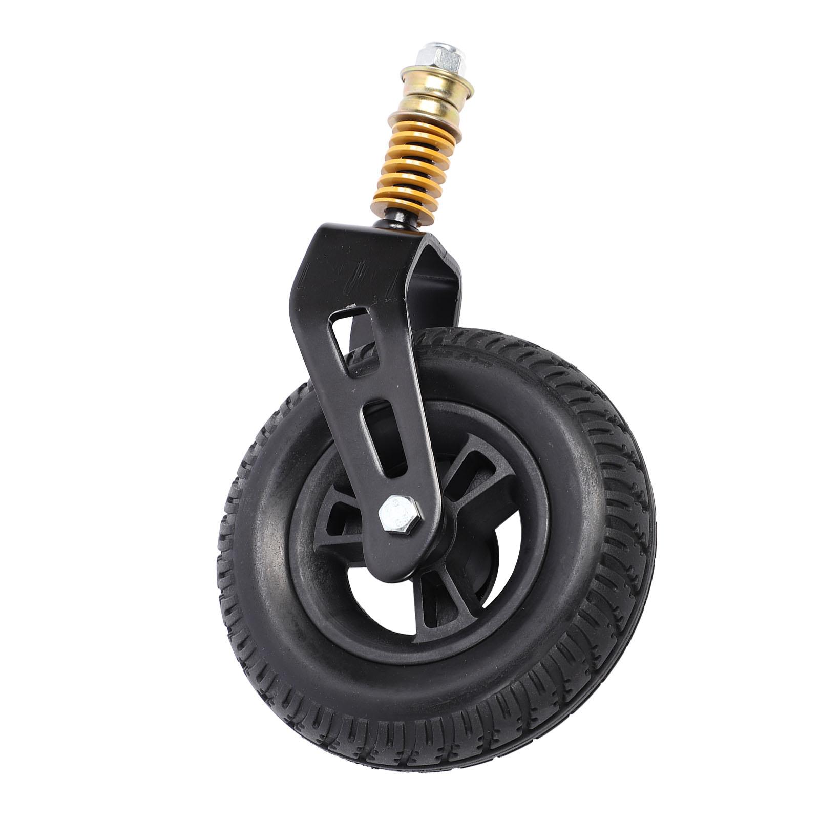 Front Wheelchair Wheel 7 Inch Solid Wheelchair Front Caster 360 Degree PU Wheel Hub Universal Rollator Wheel with Shock Absorption Spring PU, alloy steel