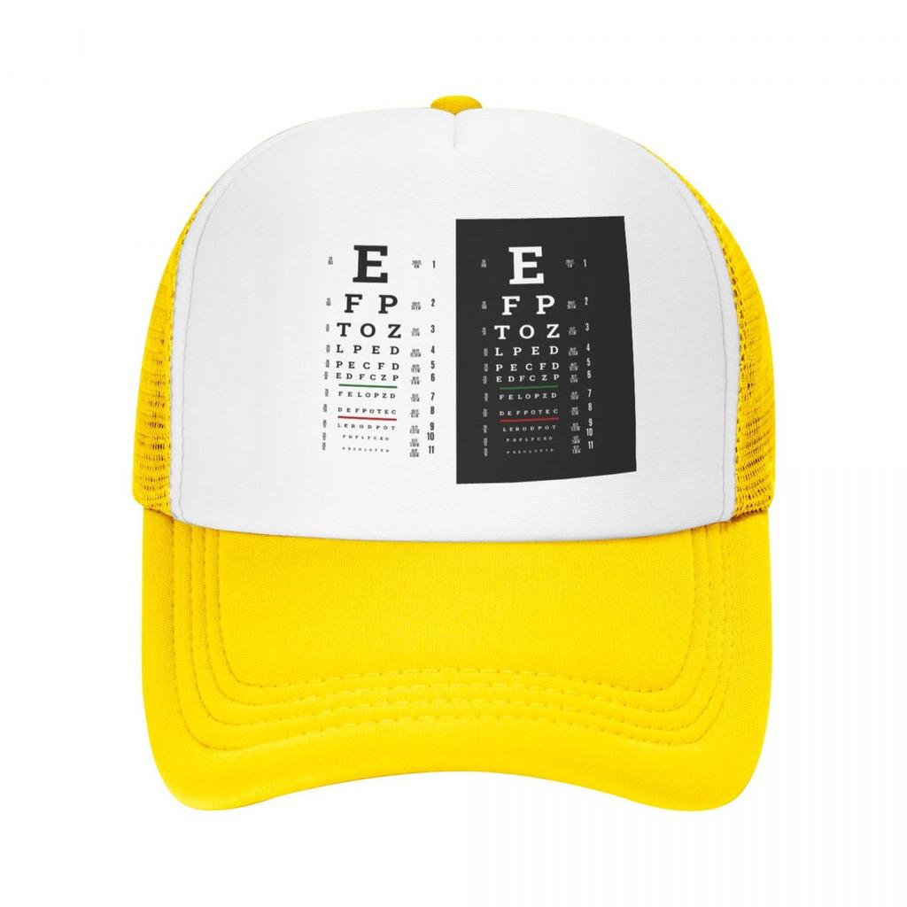 Punk Snellen Chart Eye Test Baseball Cap for Unisex Women Breathable Optometrist Optician Trucker Hat Sun Protection Snapback Caps