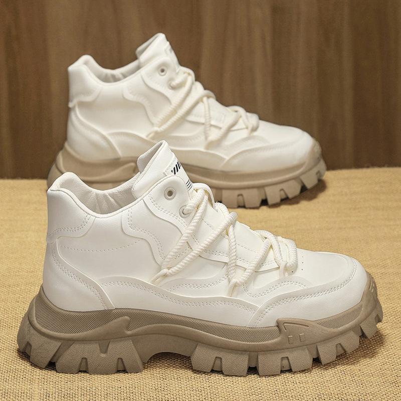 

Новые мужские классические кроссовки Модные универсальные повседневные туфли с высокой платформой, толстой подошвой и увеличивающие рост кроссовки для бега 44 белый