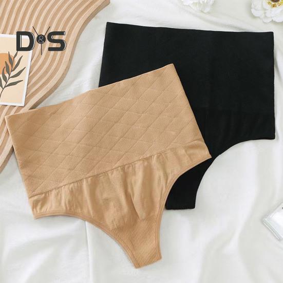 Sexy Women High Waist Tummy Control Thong Shapewear Solid Color Seamless Shaping Briefs Underwear Body Shaper Panties