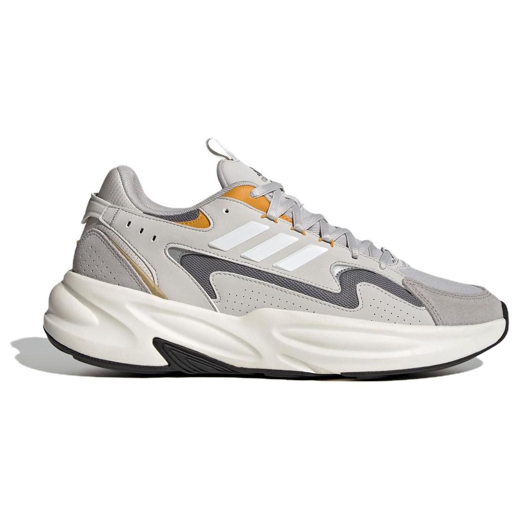 adidas Ozwave Fabric Synthetic Leather Comfortable Versatile Trendy Low-Top Dad Sneakers Unisex Sneakers Gray White IE6057