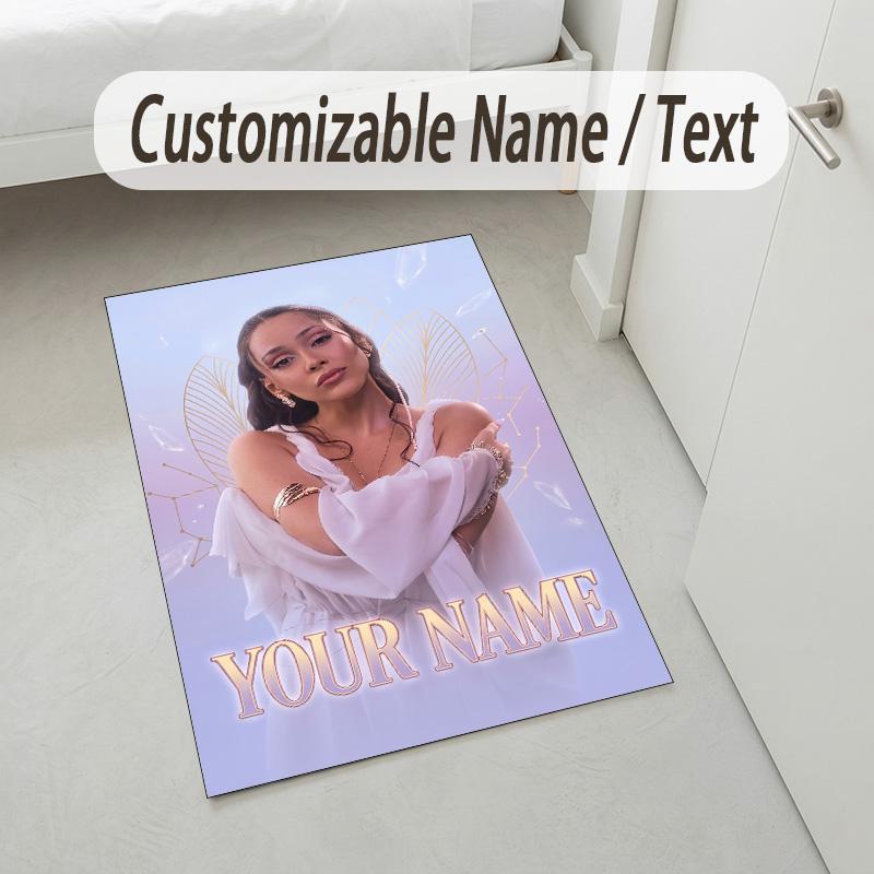 Personalized Crystal Velvet Carpet,Ayliva Custom Printed Name, Plush Area Rug For Home Indoor Decor