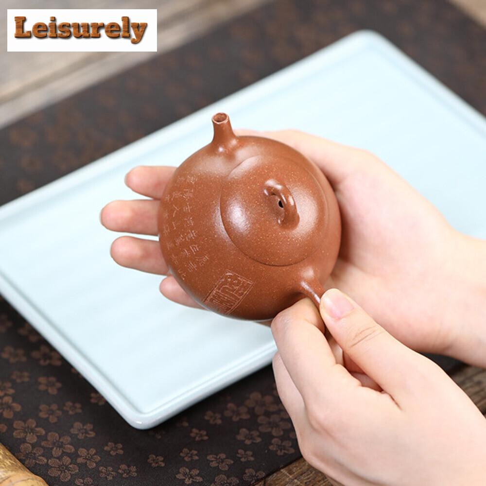 120ml Yixing Purple Clay Teapot Handmade Small Capacity Tea Pot Beauty Tea Infuser Kettle Chinese Zisha Tea Set Collection