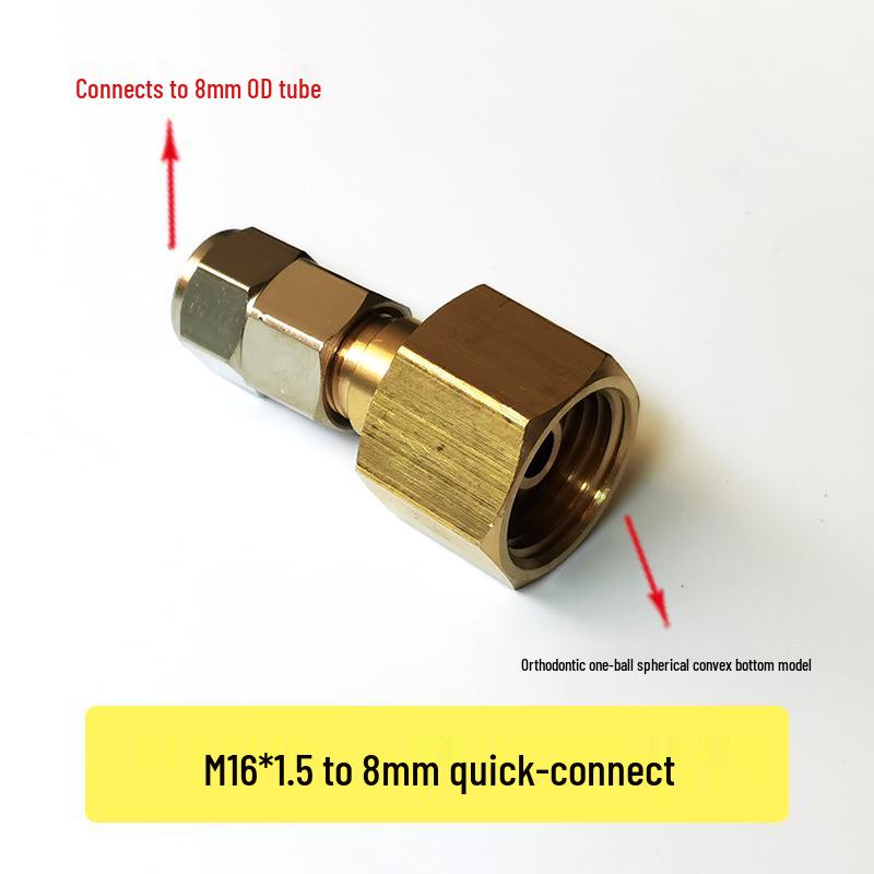 Stickstoff-Druckminderer mit 4mm Schnellanschluss und Sauerstoffregler-Manometer M16-Adapter