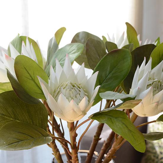 1Pc King Protea Artificial Flower Fake Plant DIY Wedding Bouquet Party Decor