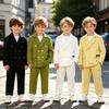 Suit for Boys Fall Casual Children School Uniform Outfits Handsome Kids Host Performance Costume 2-12Y Boy Birthday Blazers Set