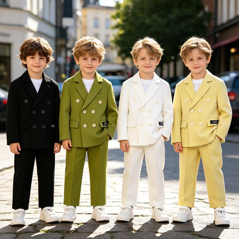 Suit for Boys Fall Casual Children School Uniform Outfits Handsome Kids Host Performance Costume 2-12Y Boy Birthday Blazers Set