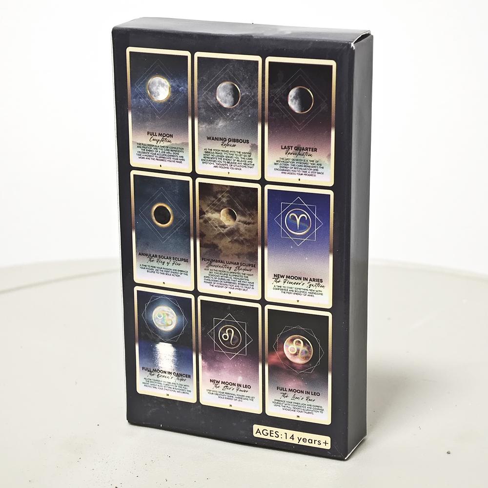 10,3 x 6 cm Mystic Moon Oracle Deck 44-Karten Moon Magic Deck | Mondritualkarten | Hexenmondkarten