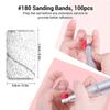 400 Pcs Grinding Sand Nail Sanding Bands Fine Grit Manicure Sanding Bands  Salon Use