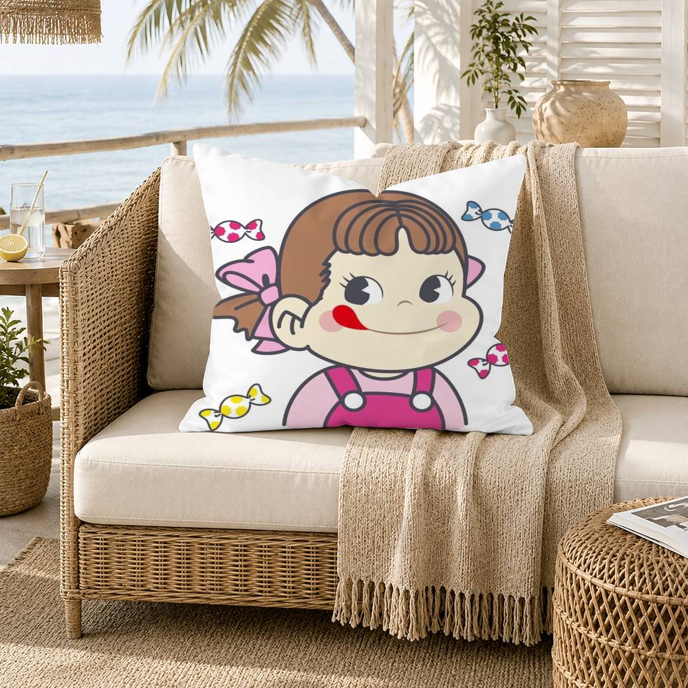 Milchige Peko Chan Kissenhülle für Sofa Wohnzimmer Heimbüro Dekoration Schutzhülle