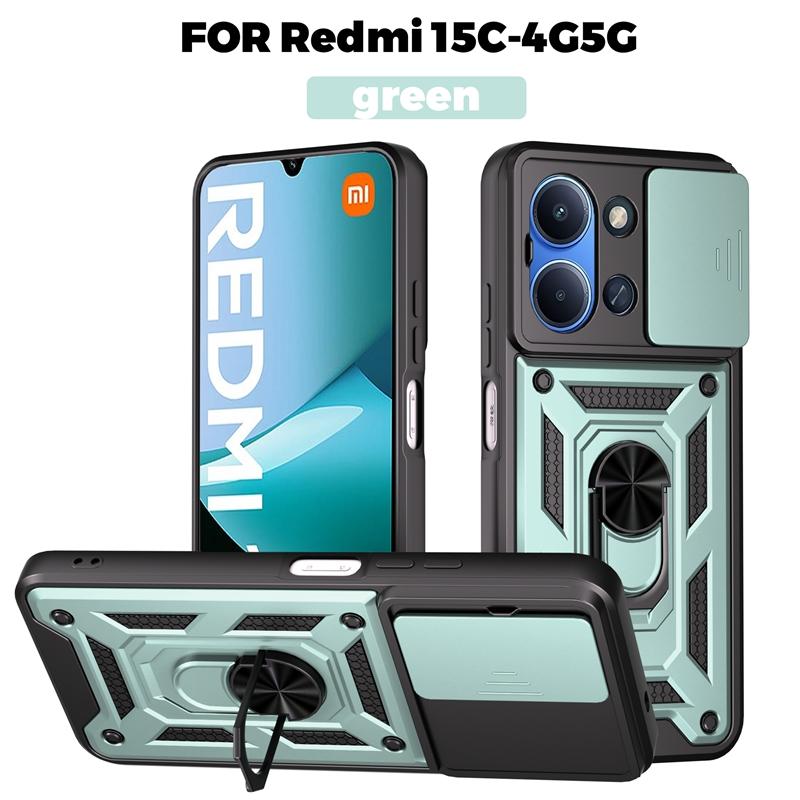 For Xiaomi Redmi 15C 5G 173mm Case Magnetic Holder Ring Shockproof Armor Cases For Redmi15C Redmy 15C 15 C 5G Lens Protect Cover