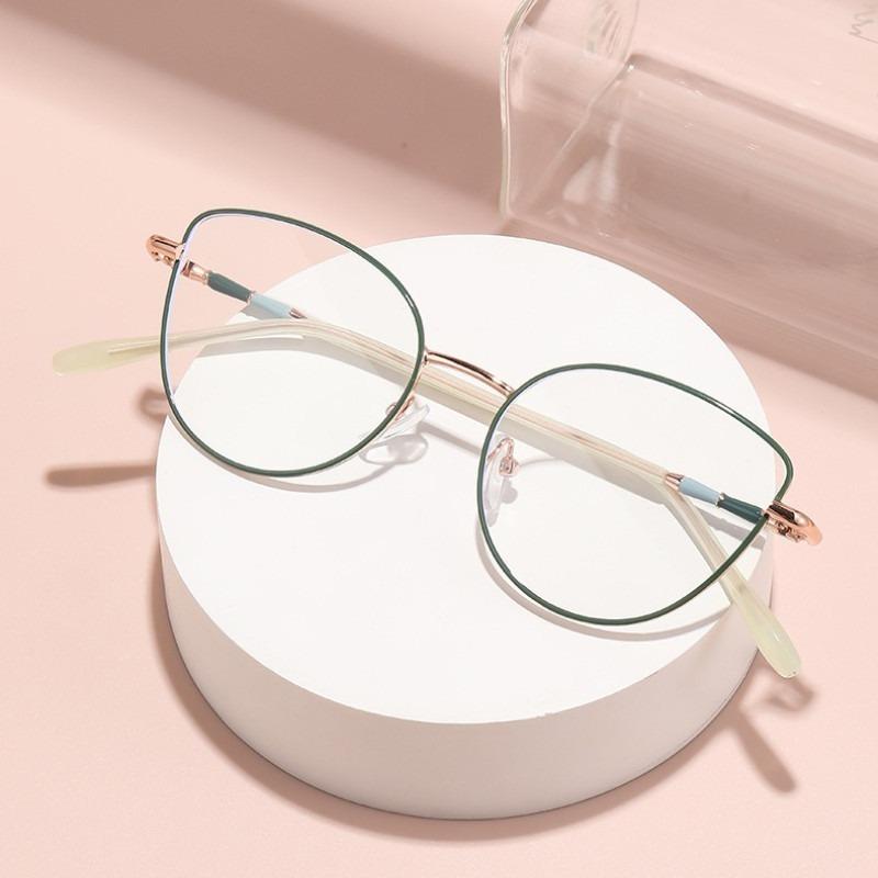 Cat Eye Glasses for Women Flat Light Blue Light Protection Student Frame Style Optical Glasses