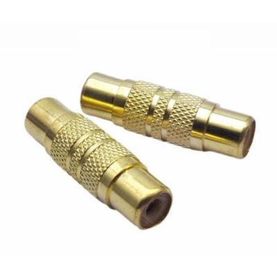 Gold Plated Metal RCA Connector Female To Female Straight Coupler Audio Video Joiner Barrel Adapter AV Plug Speaker