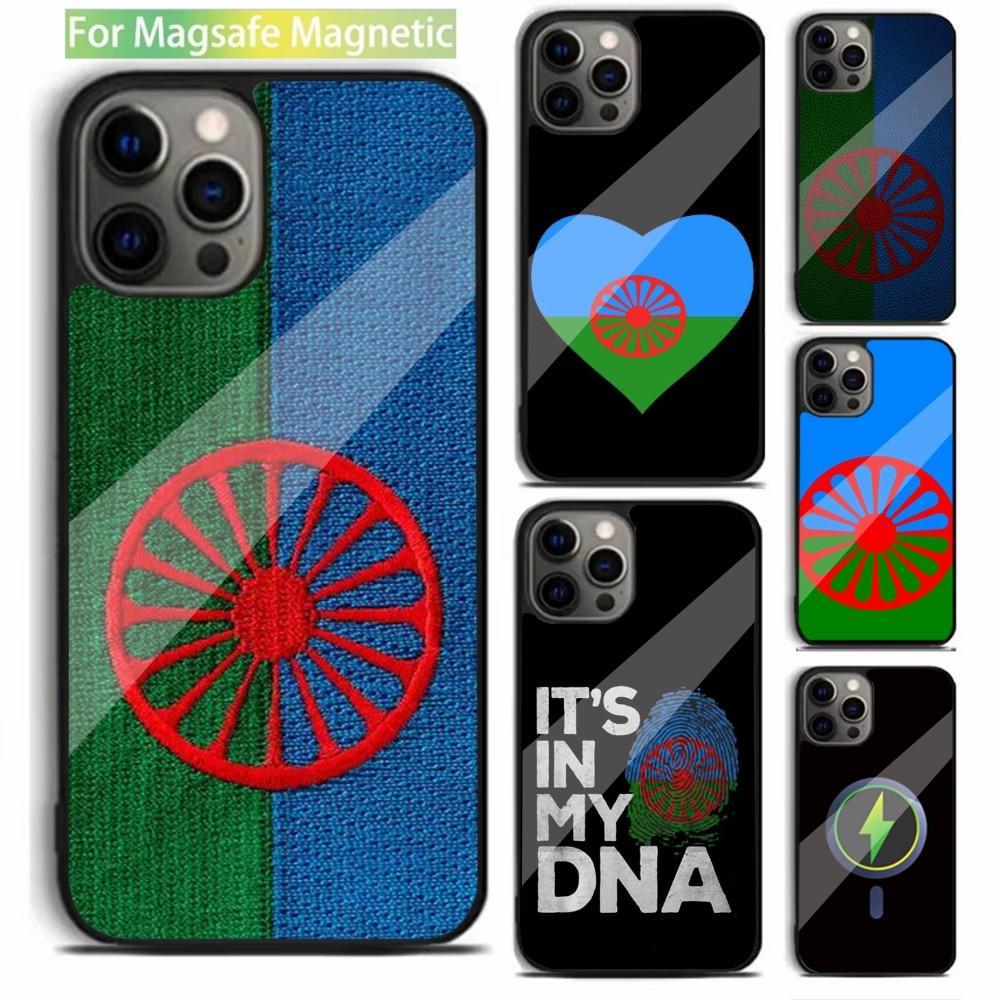 Gypsy Romani Roma Flag Phone Case For iPhone 15,14,13,12,11,Plus,Pro,Max Mini Magsafe Magnetic Wireless Charging