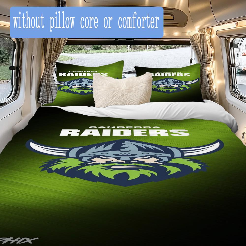 Canberra Raiders logo Pattern Bedding,Quilt Set Quilt Cover Pillowcase Home Birthday Gift (1*duvet cover+2*pillowcase,without core)SSJT0917201