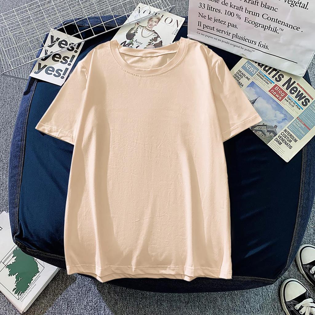 Women's Sexy Fashion T-shirt Casual Short-sleeved Summer Solid Color Tops