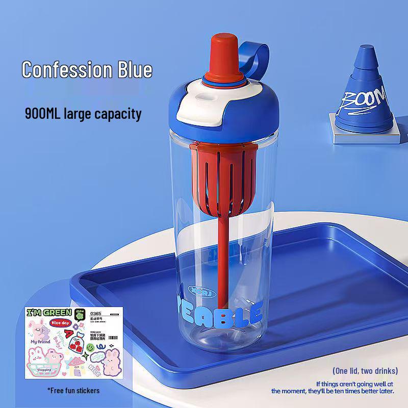 

High Capacity, Heat-Resistant Travel Straw Cup for Women - Stylish, Sporty, and Perfect for Summer On-the-Go Hydration 900ml Food-Grade Material